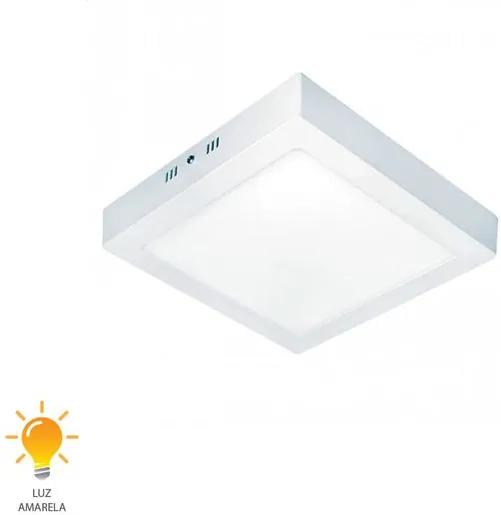 Painel LED Sobrepor Quadrado 12W Bivolt Branco Quente 3000K - 80703004 - Blumenau - Blumenau