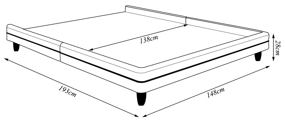 Cama Avulsa para Colchão Casal Torres Pés em Madeira PU Marrom G91 - Gran Belo