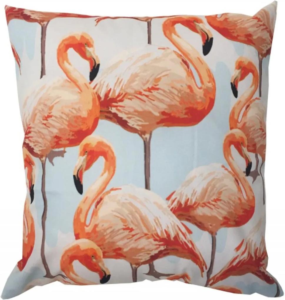 Almofada Decorativa Cheia Personalizada Flamingo Azul
