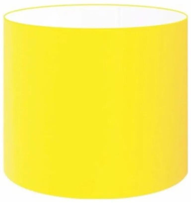 Cúpula em tecido cilíndrica abajur luminária cp-4999 50x45cm algodão crú - Amarelo - Soquete Europeu 4,2cm