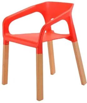 Cadeira Samatra Com Apoio de Braço Vermelho