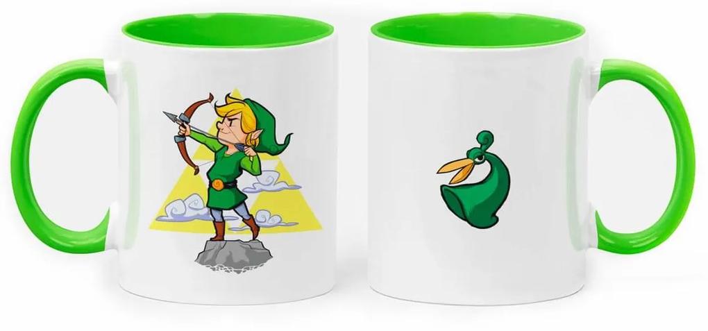 Caneca Link Jogo Zelda Minish Cap com Alça e Interior Verde