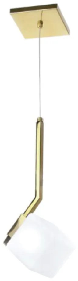 Pendente Golf Vidro Quadrado 09X36X17Cm Metal E Cubo 01Xg9 | Old Artis... (ONIX, AMBAR)