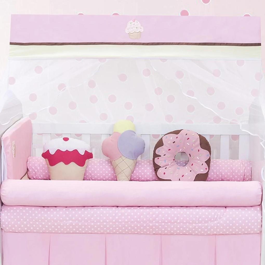 Kit Berço Padroeira Baby Cupcake Rosa
