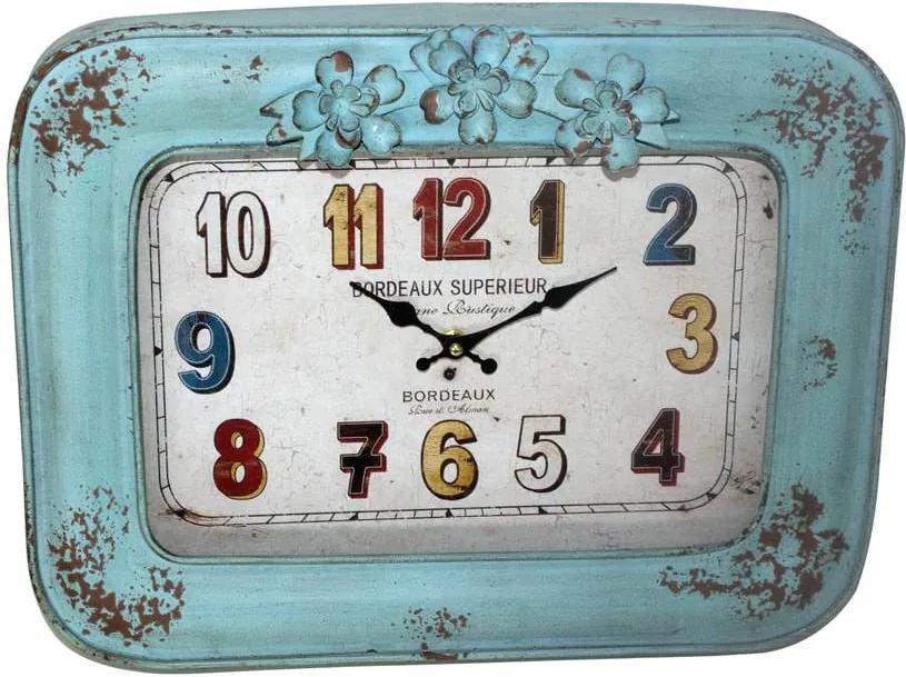 Relógio de Parede Azul Oldway em Metal - 35x45x8 cm