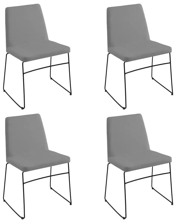 Conjunto 4 Cadeiras Regna Base Aramado - WF 56163