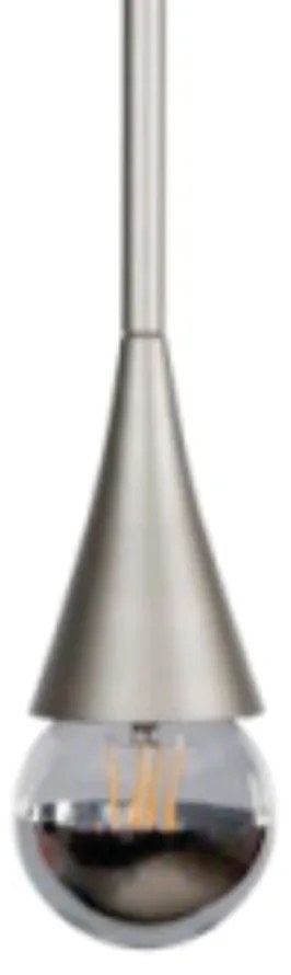 Pendente Jazz Single Rígido Haste Fixa 50Cm Ø11X50Cm 1Xe27 - Usina 520... (FN-F - Fendi Fosco)