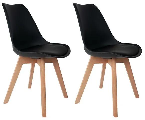 Conjunto 2 Cadeiras Saarinen Wood Preta - Empório Tiffany