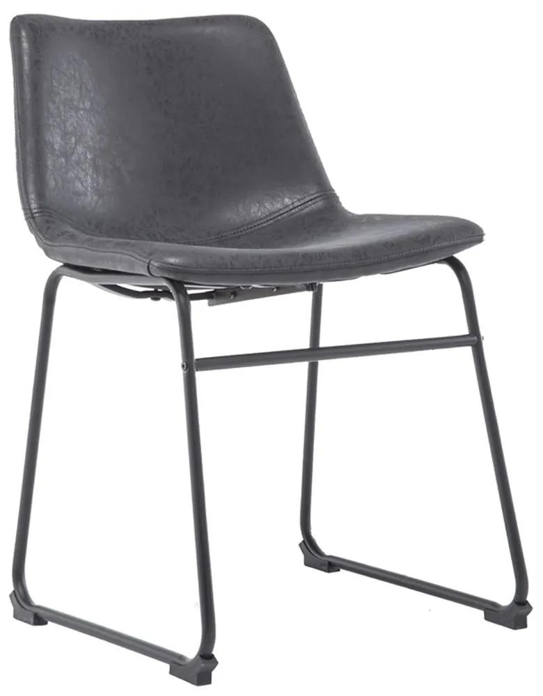 Cadeira Decorativa Sala de Estar Recepção Fixa Maia PU Sintético Preto G56 - Gran Belo
