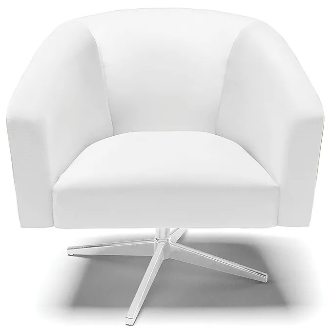 Poltrona Decorativa Giratória Cromada Stella Sintético D03 - D'Rossi - Branco