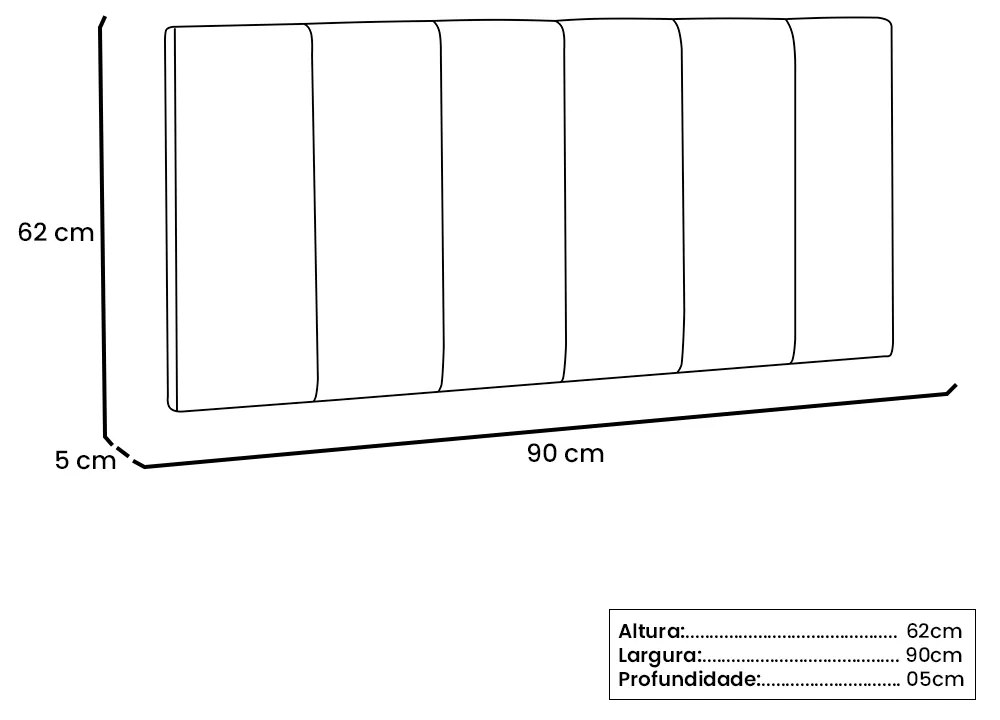 Cabeceira Painel Arizona Para Cama Box Solteiro 90 cm Corino - D'Rossi - Branco