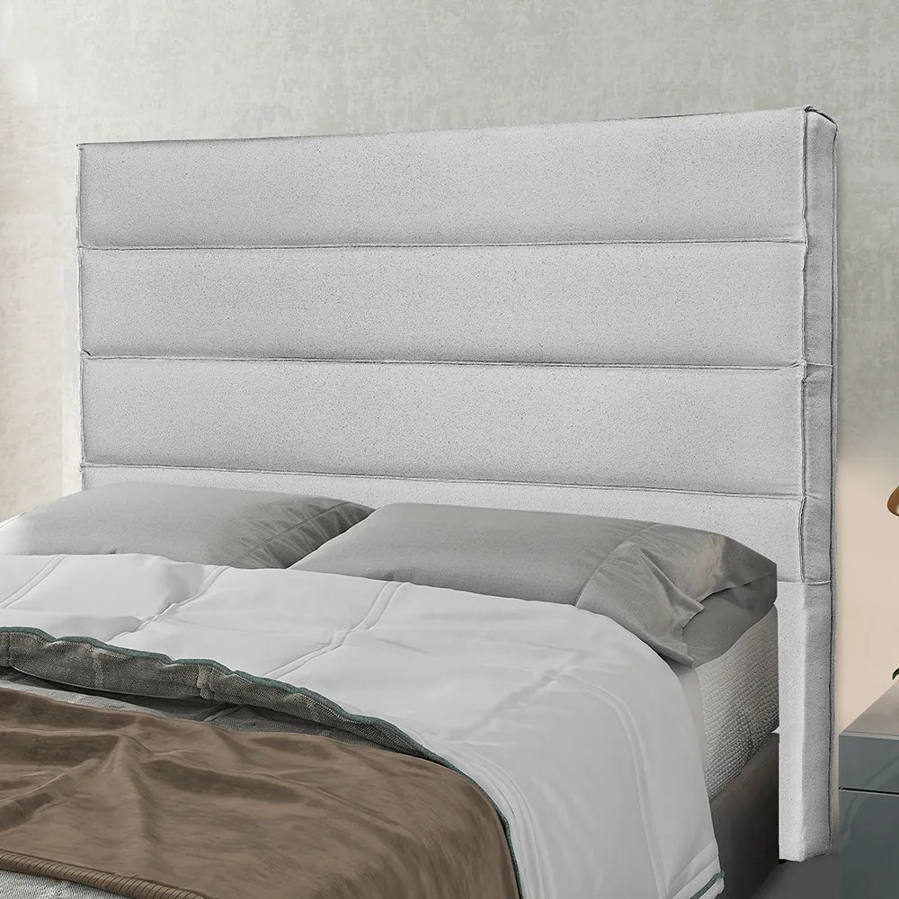 Cabeceira Cama Box Solteiro 90 cm Arles Linho S04 - D'Rossi - Grigio