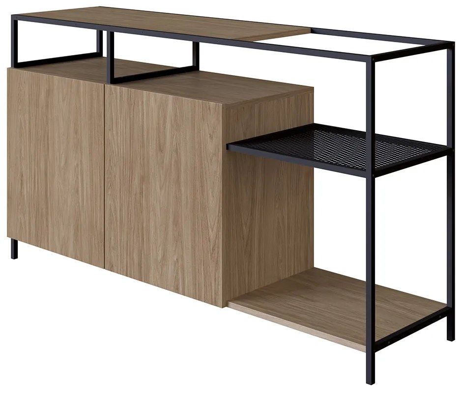 Buffet Bar Dinâmico New Hanover e Preto 135 cm - D'Rossi