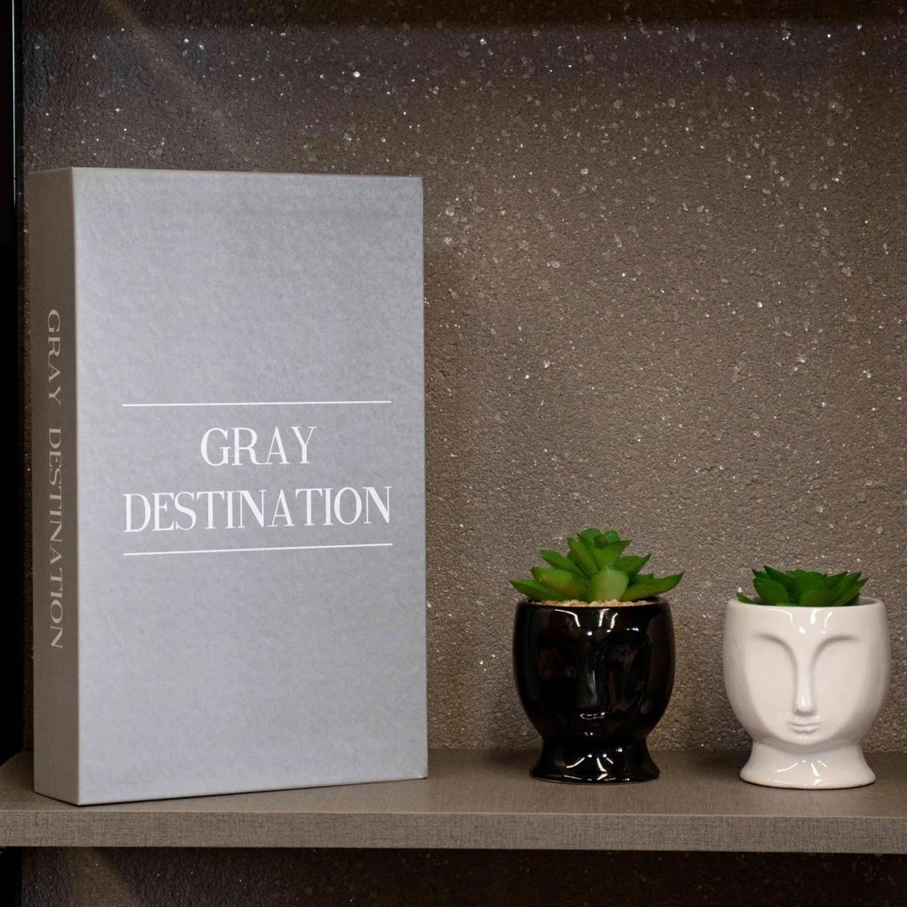 Livro Decorativo de Papel "Gray Destination Cinza" 27x14x5 cm -D'Rossi