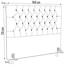 Cabeceira Casal Cama Box 140cm Cristal C16 Bouclê Marrom - Mpozenato