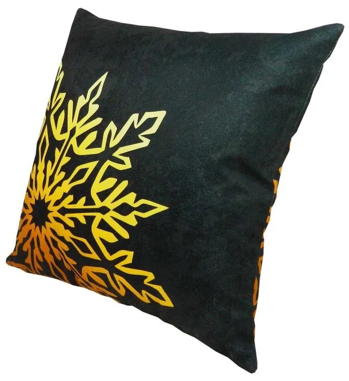 Capa de Almofada Natalina de Suede em Tons Dourado 45x45cm - ANT-0113 - Somente Capa