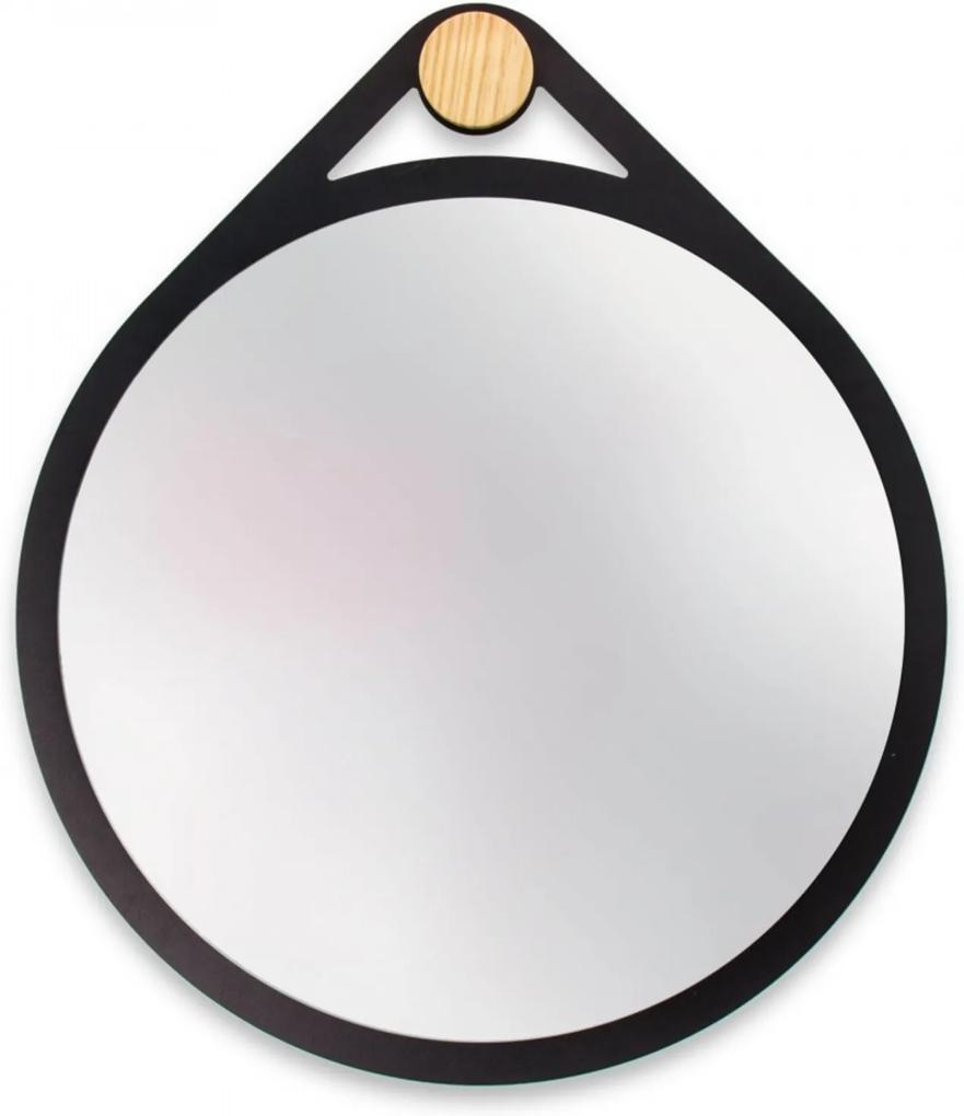 Espelho Decorativo Adnet Flat Preto 40 Cm Redondo