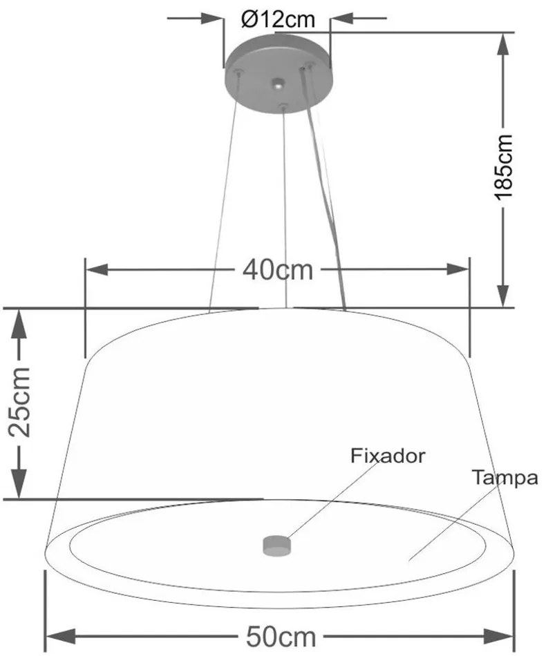 Pendente Cone Azul Bebê e Branco MJ-4144 Para Mesa de Jantar e Estar