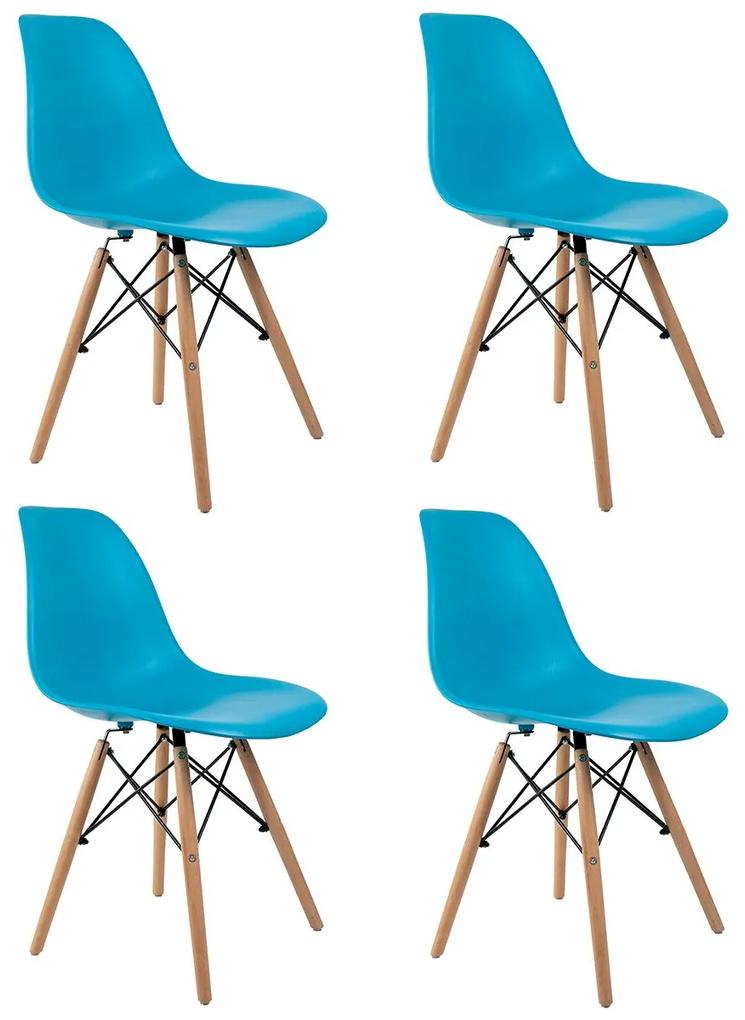Conjunto 4 Cadeiras Eames Azul Turquesa Dsw - Empório Tiffany