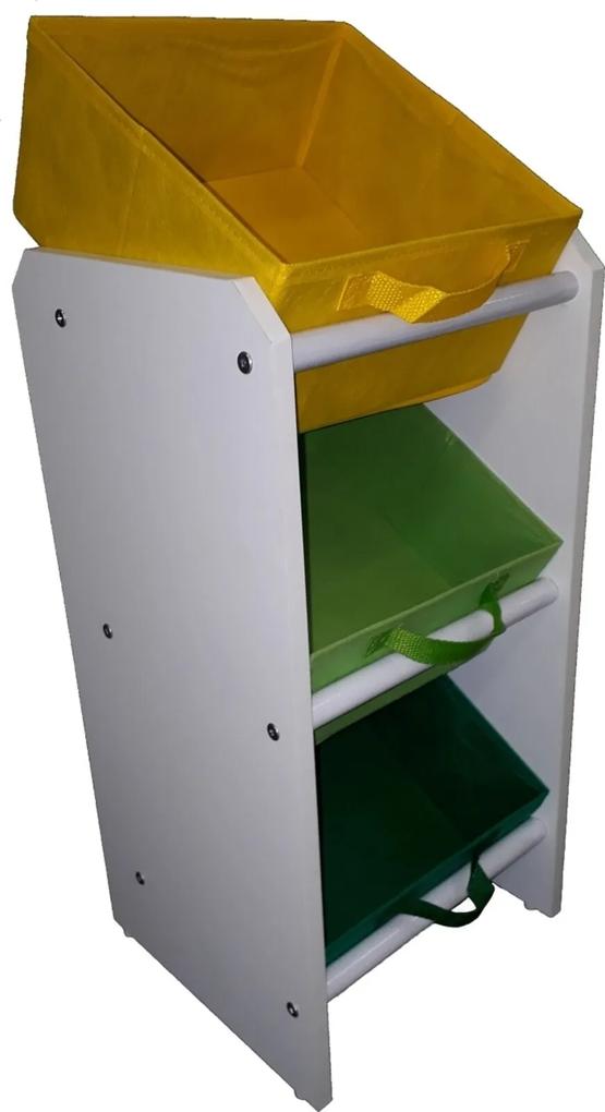Organizador OrganiboxInfantil Porta Brinquedos Mini Verde Bandeira, Verde LimÁo e Amarelo    Montessoriano