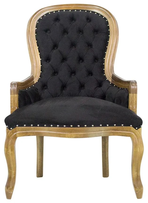 Poltrona Vitoriana com Tachas - Wood Prime 15812 Liso