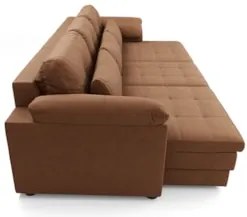 Sofá Retrátil 3 Lugares Para Sala 297cm Dijon Couro Mel S07 - Mpozenat
