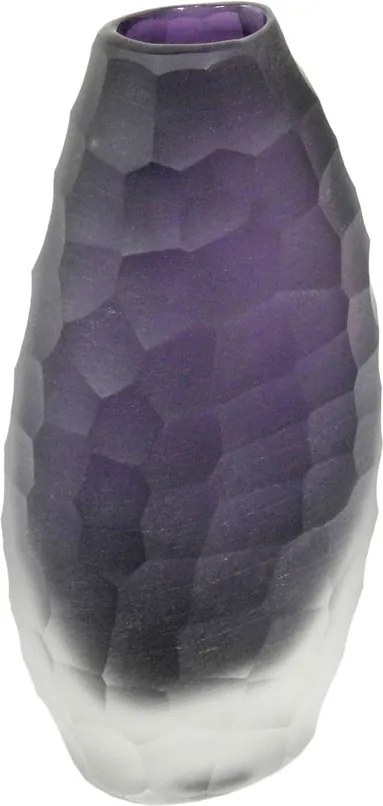 Vaso Decorativo em Vidro na Cor Violeta - 17x9x5cm