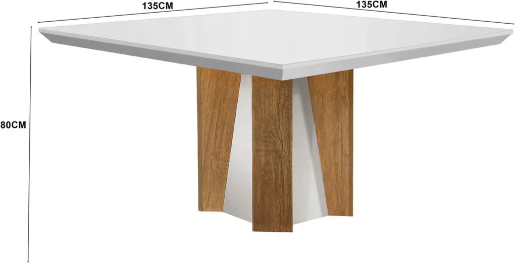 Mesa Valença 135 TP MDF Canto Reto c/ 8 Cadeiras Athenas Rufato