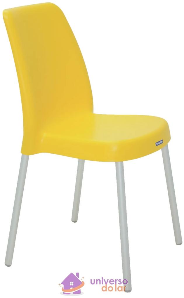 Cadeira Tramontina Vanda Amarela sem Braços em Polipropileno com Pernas Anodizadas - Tramontina  Tramontina