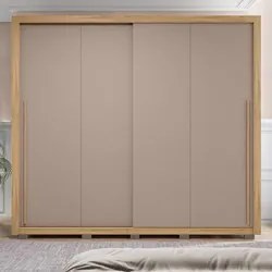 Guarda Roupa Casal 2 Portas de Correr 245cm Praticus Buriti/Fendi - Ca