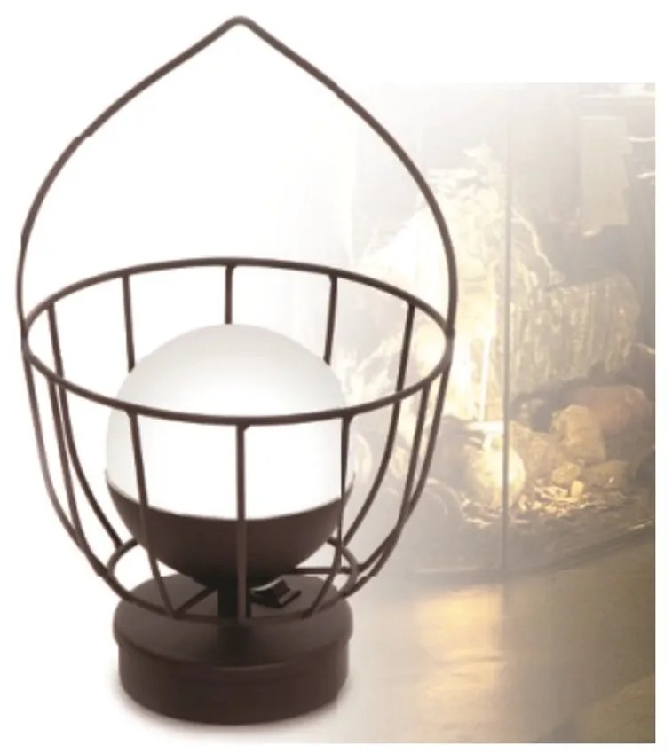 Abajur Freedon Esfera Cesto Ø16,5X28Cm Globo Ø10Cm 1Xled 0,5W 3000K -... (CAFÉ, AMBAR, 110V)