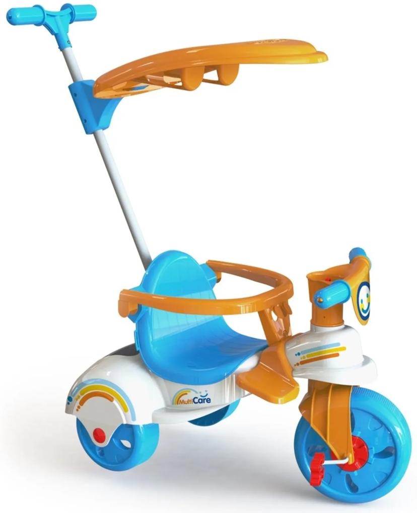 Triciclo Xalingo Multi Care 3 x 1 com Empurrador - Pedal - Colorido - 7602 - Azul