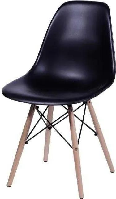 Cadeira Charles Eames Eiffel Dkr Wood - Design Preto