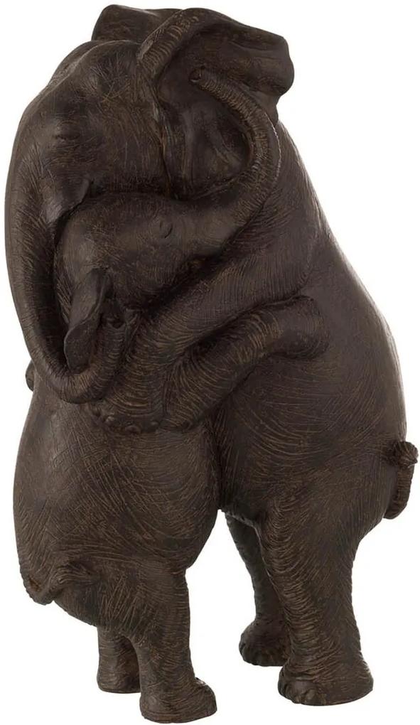 Escultura Udecor  Elefantes Se Abracando  22 X 15 X 36 Cm Marrom