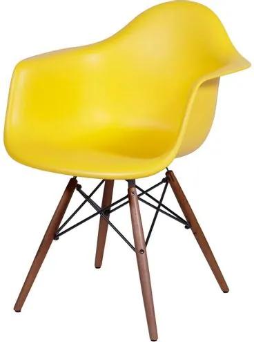 Cadeira Eames com Braco Base Escura Amarela Fosco - 44880 Sun House