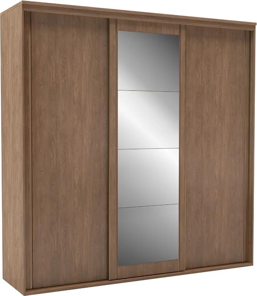 Guarda-Roupa de Casal Inovatto 3 Portas Com Espelho 227 cm Ébano - Belmax