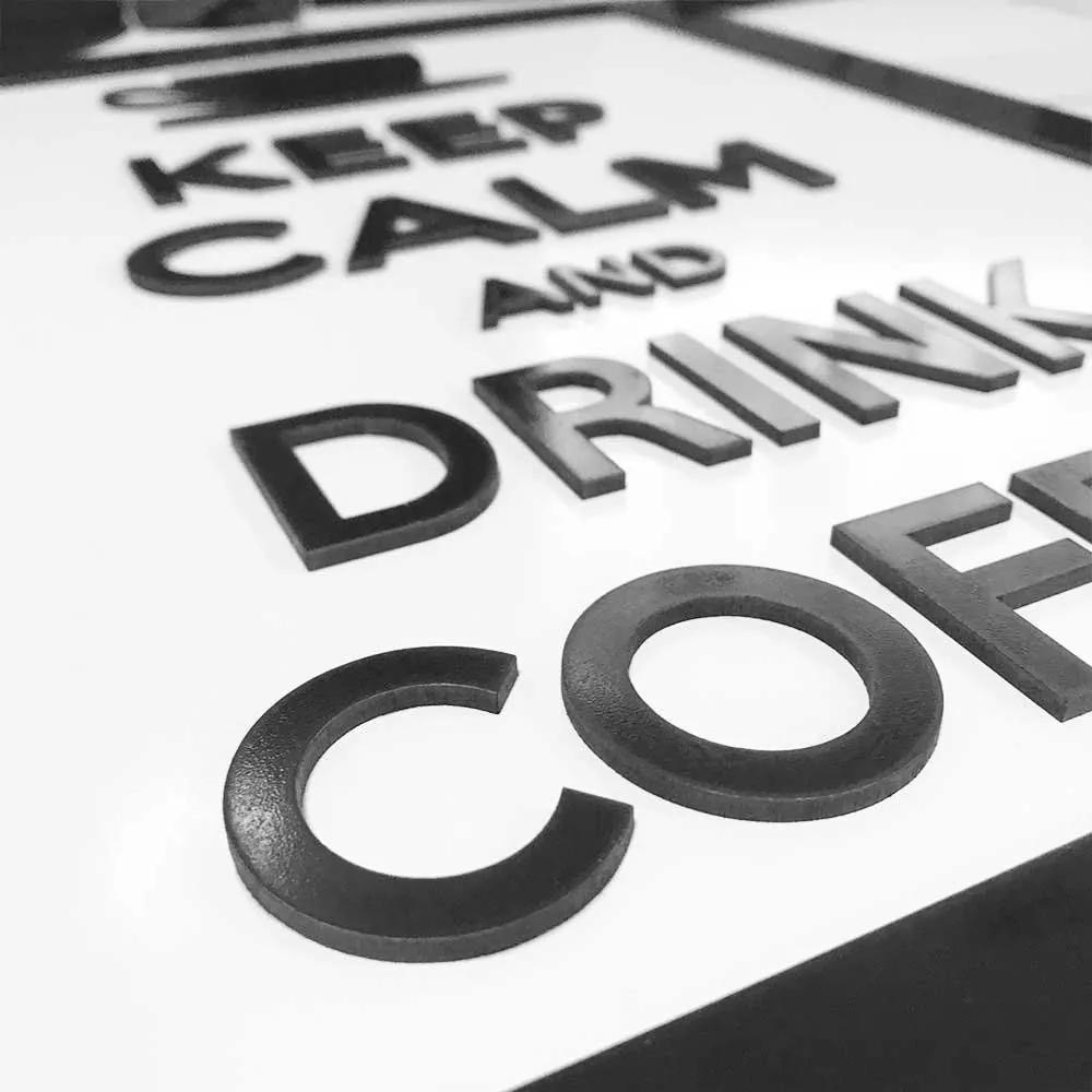 Quadro Decorativo ''Drink Coffee'' 40x30 com Base - D'Rossi