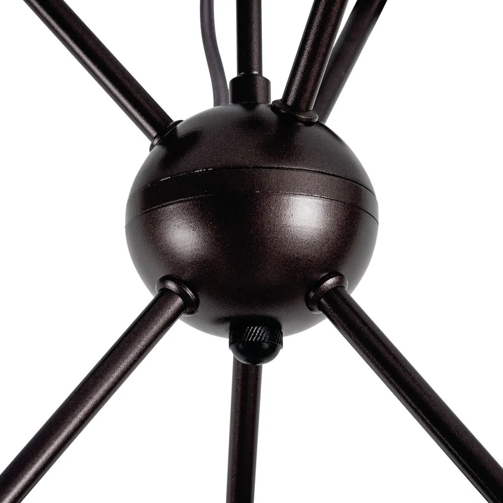 Pendente Dança Ø46X62Cm 6Xg9 / Metal E Globo Ø12Cm | Usina 16732/6 (MR-T - Marrom Texturizado, FOSCO)