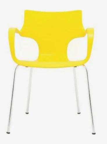 Cadeira Jim Base Fixa Cromado Cor Amarelo - 10327 Sun House