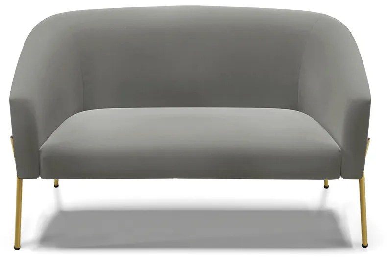 Sofá 2 Lugares Namoradeira Pé de Ferro Dourado Stella Suede D03 - D'Rossi - Grafite