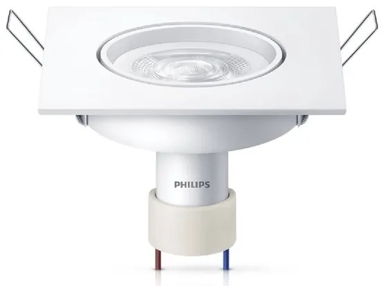 Plafon Led Embutir Quadrado 5W Branco Philips - LED BRANCO QUENTE (2700K)