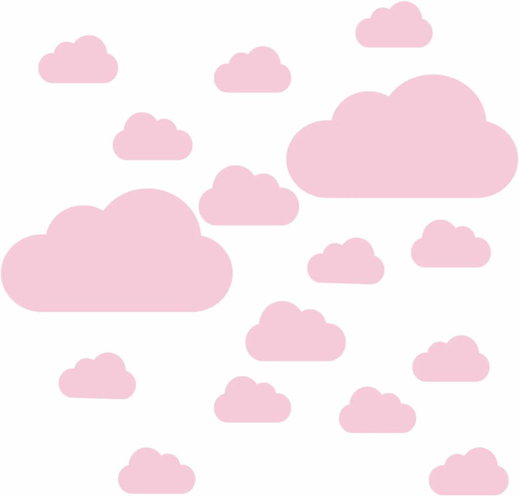 Adesivo de Parede Quartinhos Nuvens Rosa