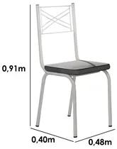 Jogo de Mesa Malva 140cm e 6 Cadeiras 119 Branco/Platina - Artefamol