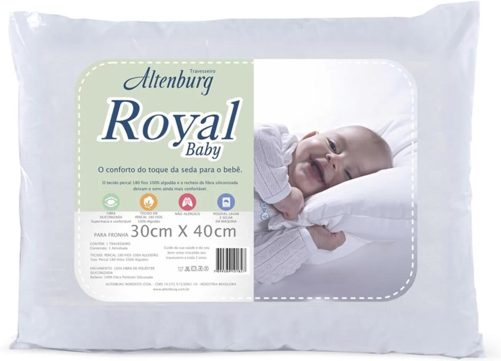 Travesseiro Para Bebê Royal Baby 30Cm X 40Cm Branco
