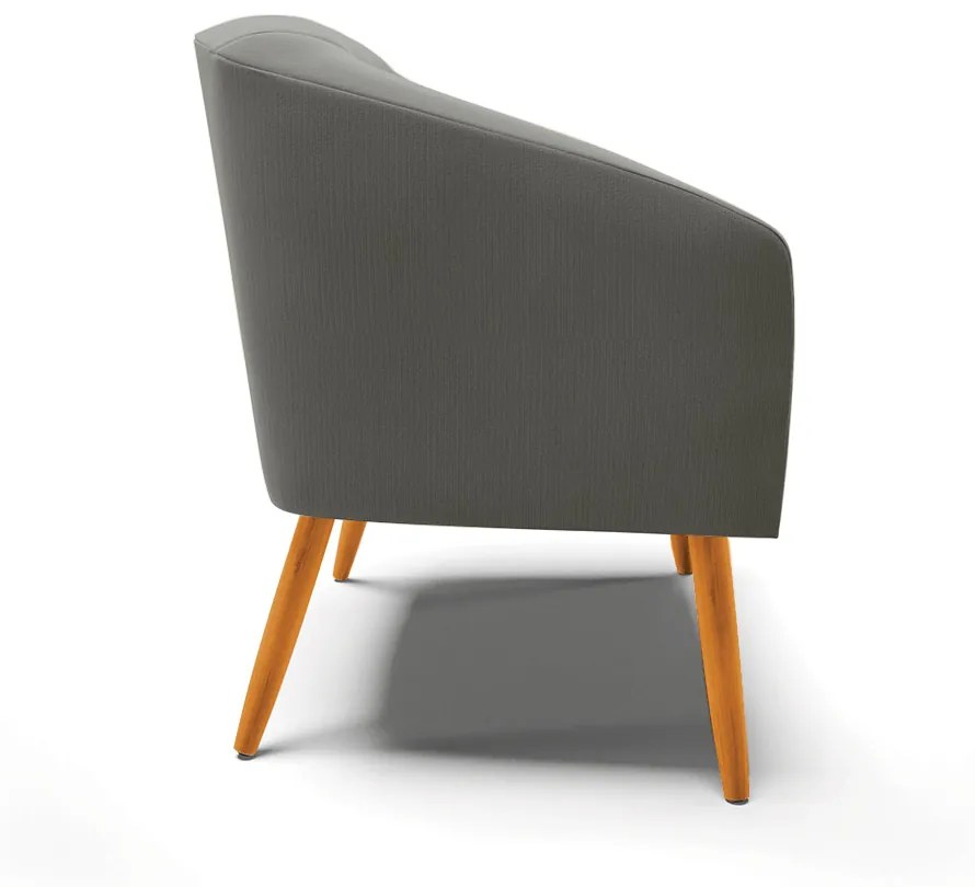 Poltrona Decorativa Pé Palito Castanho kit 2 Stella Suede Grafite D03 - D'Rossi