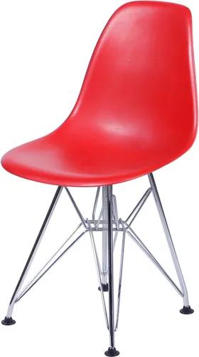 Cadeira Eiffel PP Vermelha Base Cromada Or Design