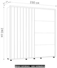 Guarda Roupa Casal 230cm Com 2 Portas Verbena Off/Cinamomo Z10 - Mpoze