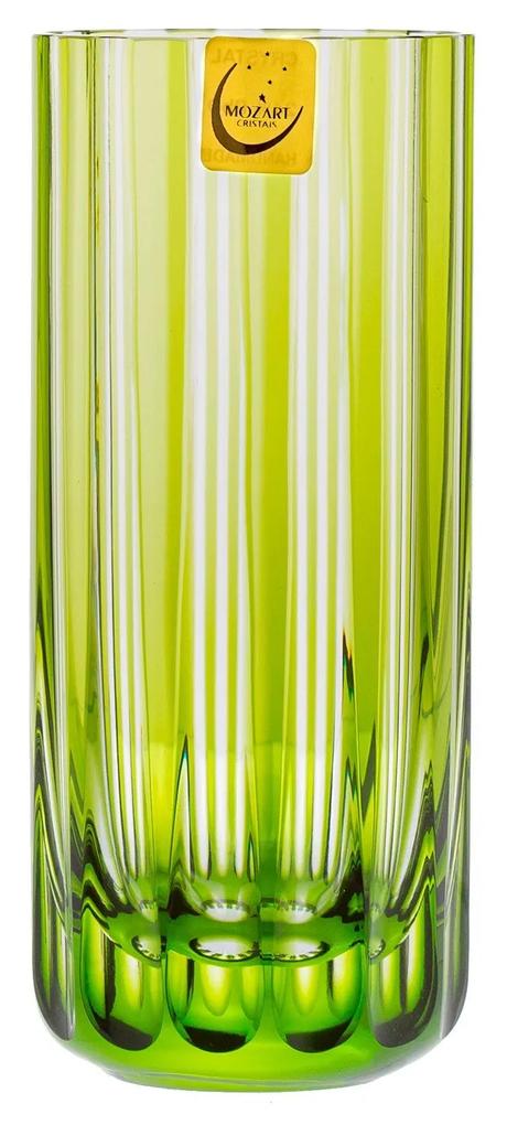 Copo de Cristal Lapidado Artesanal Long Drink - Verde Claro - 18  Verde Claro - 18