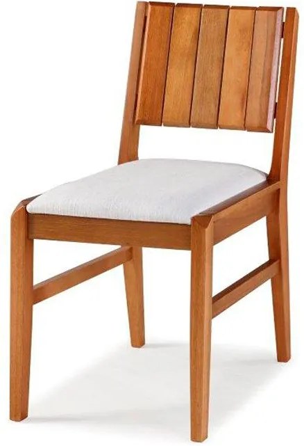 Cadeira de jantar Angra Estofada em Madeira Maciça de Eucalipto