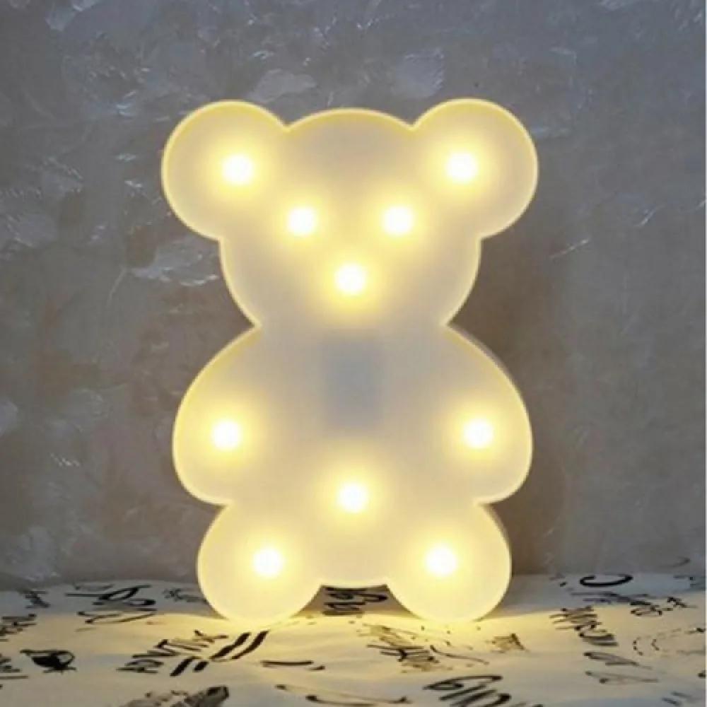 Luminária LED urso branco